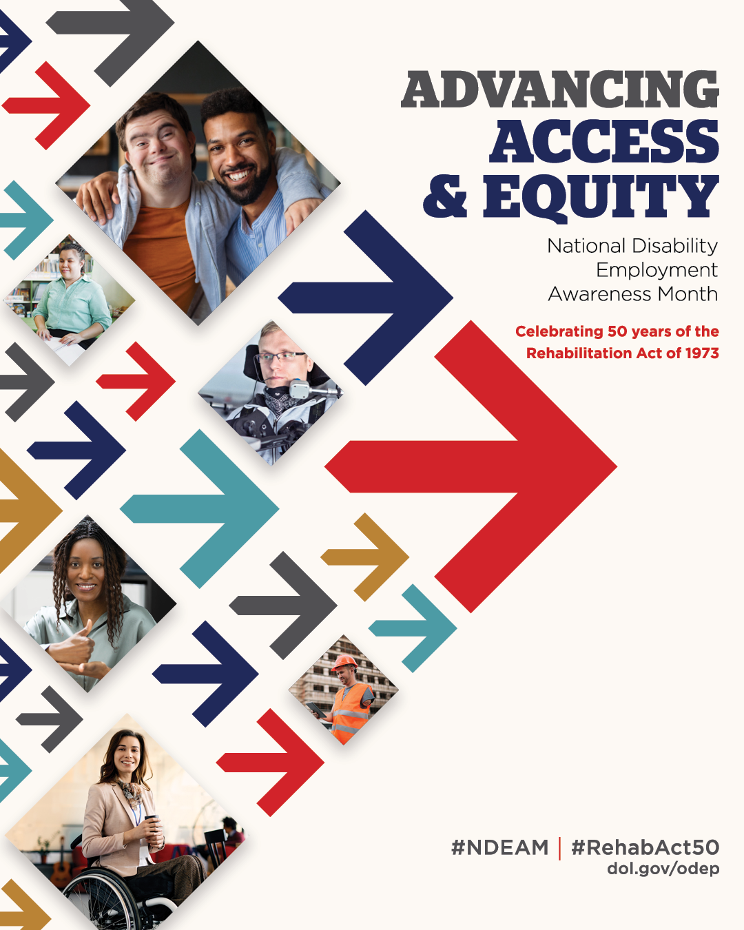 promo image for National Disabilities Employment Awareness Month 2023 featuring the theme Advancing Access and Equity