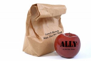 Lunch bag and apple make a great logo for Lunch Bunch