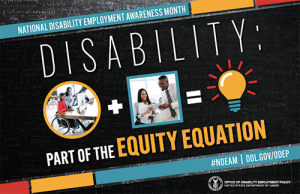 Text reads: Disability: Part of the equity equation
