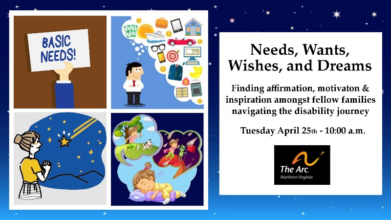 webinar promo image featuring icons symbolizing needs, wants, wishes, and dreams.