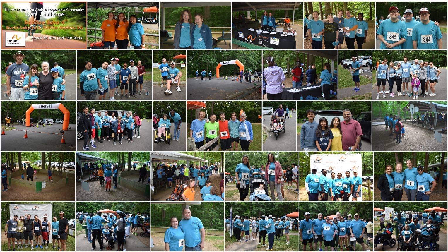 Photo collage of images from the Team Challenge 5k race event
