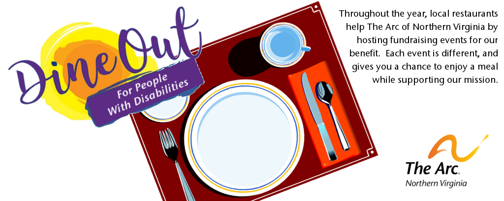 promo image for Dine Out events, featuring a table place setting on a red placemat.